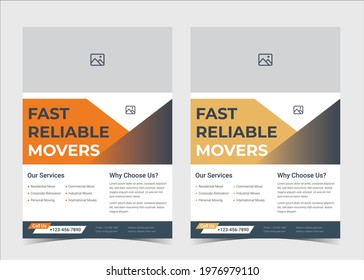 Experts movers flyer template. We are moving flyer template. House shifting services flyer template. Movers service flyer poster template.
