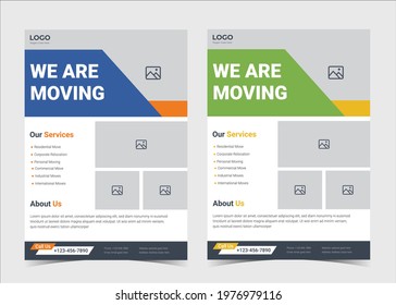 Experts movers flyer template. We are moving flyer template. House shifting services flyer template. Movers service flyer poster template.
