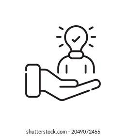 Ilustración de estilo de icono de contorno vectorial de opinión de expertos. archivo EPS 10
