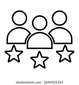 experts set line icon design. experts set thin black outline symbol vector illustration. editable stroke icon on transparent background.