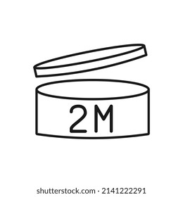 Expiration date 2 month icon. Period after opening symbol. Vector Illustration.
