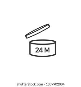 Expiration date 24 months icon. Period after opening symbol modern, simple, vector, icon for website design, mobile app, ui. Vector Illustration svg