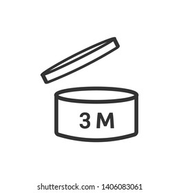 Expiration date 3 months icon isolated on white background. Period after opening symbol modern, simple, vector, icon for website design, mobile app, ui. Vector Illustration
