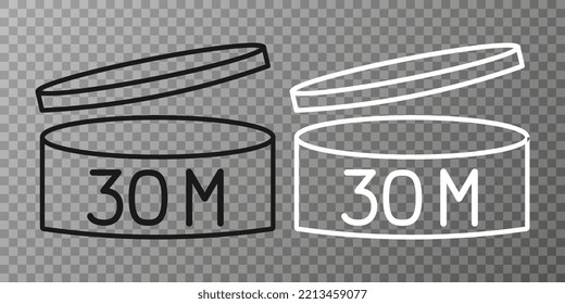 Expiration date 30 month icon. Period after opening symbol. Vector Illustration.