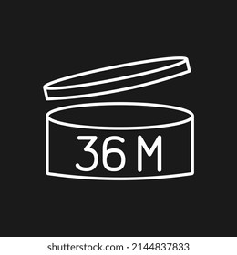Icono de fecha de vencimiento de 36 meses. Período posterior a la apertura del símbolo. Ilustración vectorial.