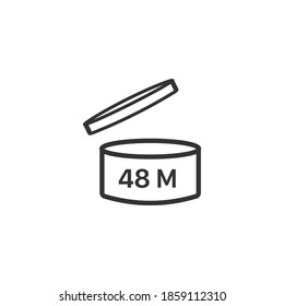 Icono de fecha de vencimiento de 48 meses. Punto después de abrir el símbolo moderno, simple, vector, icono para el diseño de sitios web, aplicación móvil, ui. Ilustración vectorial