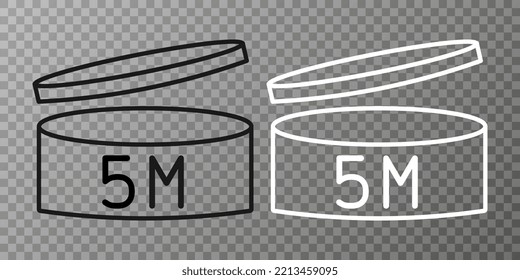 Expiration date 5 month icon. Period after opening symbol. Vector Illustration.