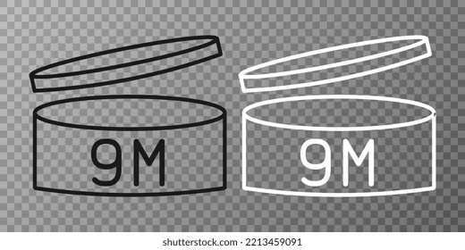 Expiration date 9 month icon. Period after opening symbol. Vector Illustration.