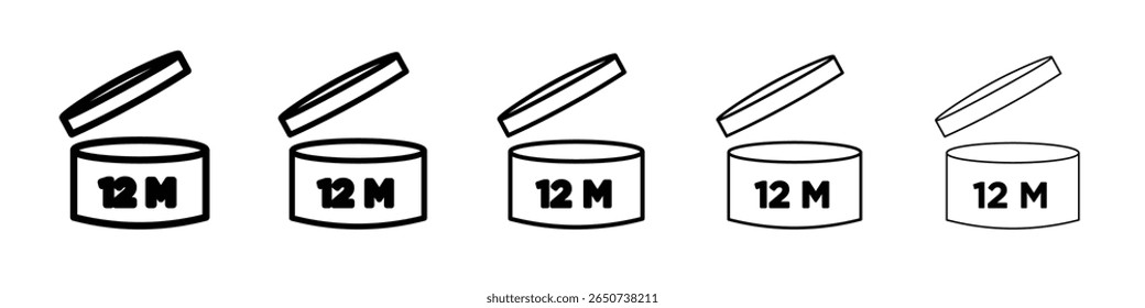 Expiration date icon flat illustration set logo