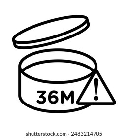 Expiration date icon linear logo mark in black and white