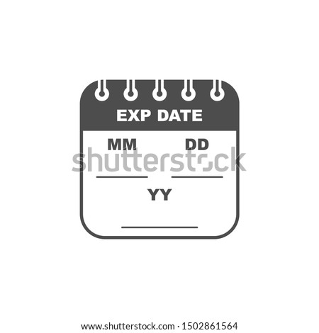Expiration date product label, packaging symbol illustration template.