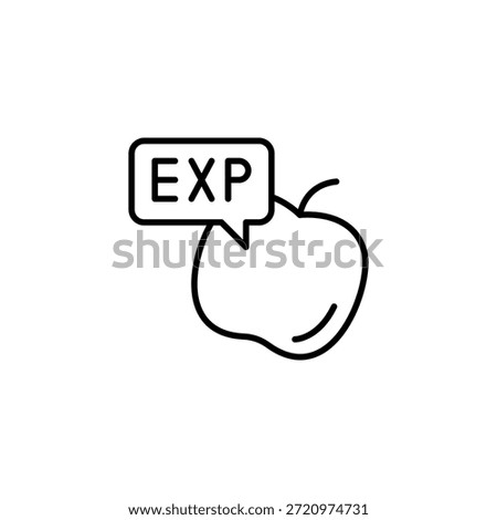Expiration Date Reminder On Fresh Apple Outline Icon Design