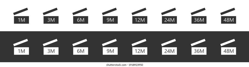 Expiration icons set. Period after opening. PAO icons. Life months of open cosmetic. Vector illustration
