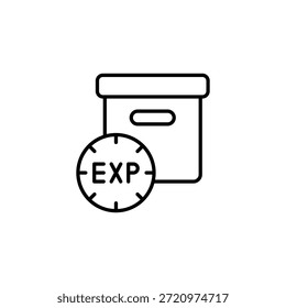 Caja de información de caducidad Contenedor Vector Plazo de entrega Esquema