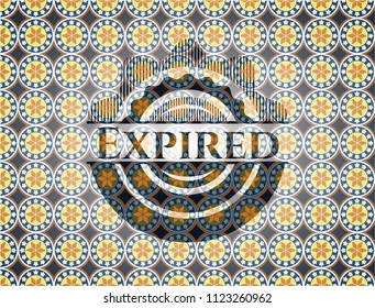 Expired arabesque emblem background. arabic decoration.