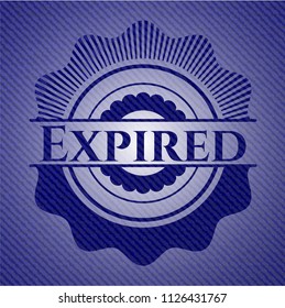 Expired badge with denim texture