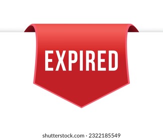 Expired banner design. Expired icon. Flat style vector illustration.