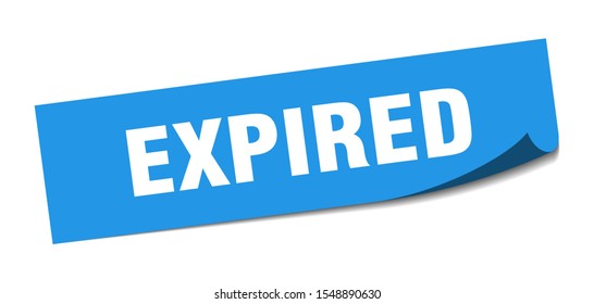 expired blue sticker sign. expired square isolated peeler