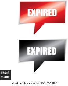 Expired bubbles square template | business banner with symbol icon - Vector