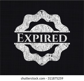 Expired chalk emblem written on a blackboard
