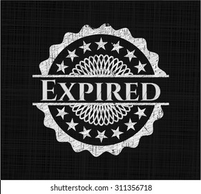 Expired chalkboard emblem