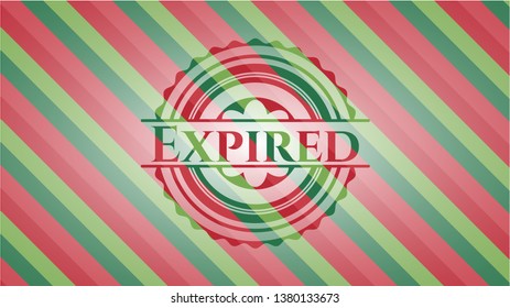 Expired christmas emblem background.