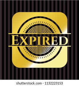 Expired gold badge or emblem