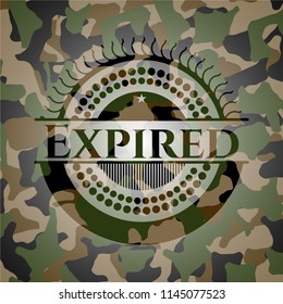 Expired on camo pattern
