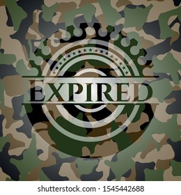 Expired on camouflaged texture. Vector Illustration. Detailed.
