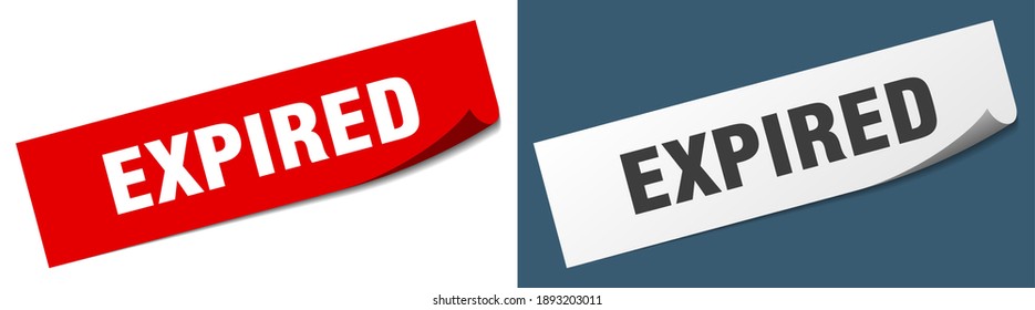 expired paper peeler sign set. expired sticker