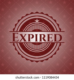 Expired red emblem. Retro