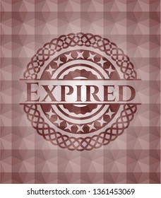 Expired red seamless polygonal badge.