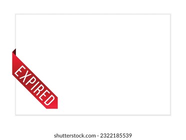 Expired red vector banner illustration isolated on white background