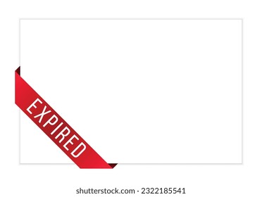 Expired red vector banner illustration isolated on white background