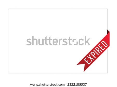 Expired red vector banner illustration isolated on white background