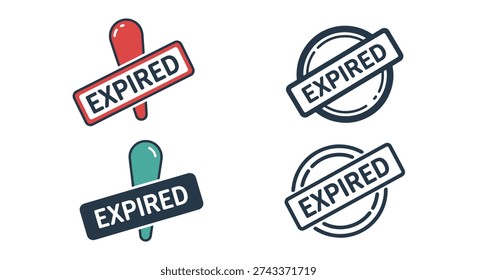 Expired Stamp Line creative modern color illustration