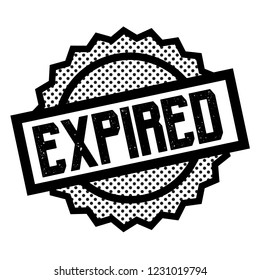 expired stamp on white background. Sign, label, sticker.