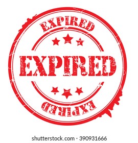 expired stamp on a white, vector illustration