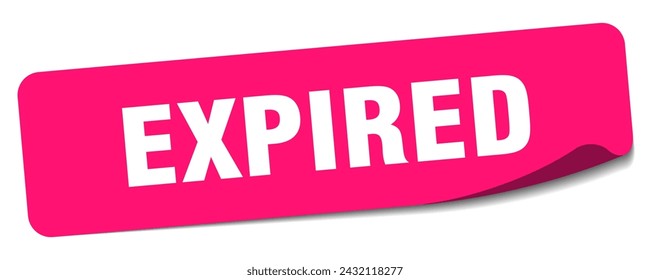 expired sticker. expired rectangular label isolated on white background