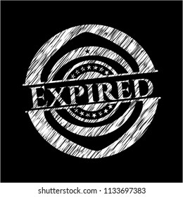 Expired written on a blackboard