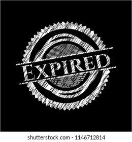 Expired written on a blackboard