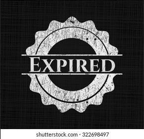 Expired written on a blackboard