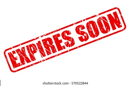 EXPIRES SOON red stamp text on white