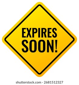 Expira logo sinal de aviso de vetor isolado no plano de fundo branco