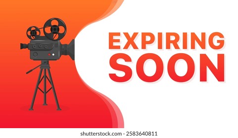 Expiring soon banner. Flat style. Vector icon.