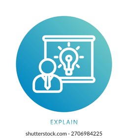 Ícone Explicar Ícone Mini Ilustração. Use Para Conceitos Modernos, Impressão, Ui, Kit Ux, Desenvolvimento De Web E Aplicativos. Vetor Relacionado A Escritório, Educação, Exame E Muito Mais