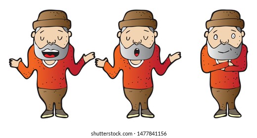 Explainer character design with theme of adult male