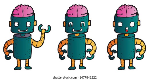 Explainer character design with theme of smart robot
