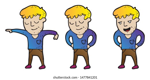 Explainer character design with theme of teenage boy