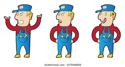 Explainer repair man character design